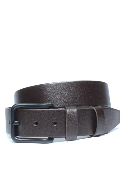 derikem 100% Genuine Leather Men's Belt Black Buckle 4cm