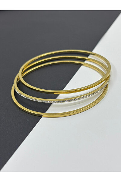 Store Zirkon Taşlı Gold Çelik Ajda Bilezik