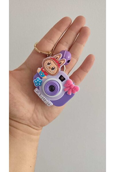 FAMEMUS ACCESSORY Kamera Labubu Model Resimli Işıklı Anahtarlık Çanta Süsü