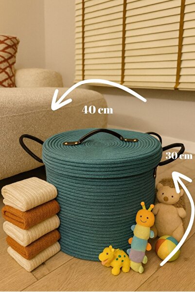 MaVaux Armonia Leather Handle Covered Dirty Laundry Basket Organizing Basket Toy Basket
