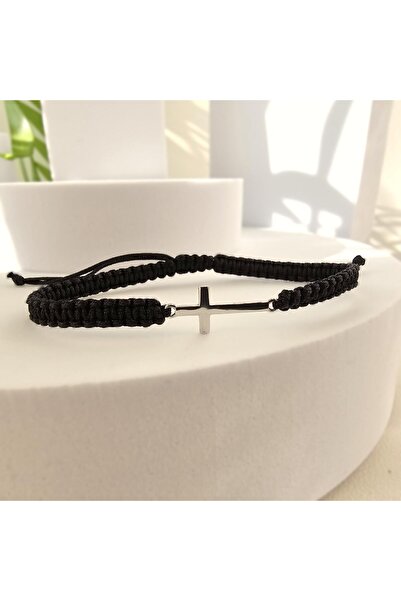 Abundo Bratara reglabila "Silver Faith" cu link din argint 925 placat cu rodiu