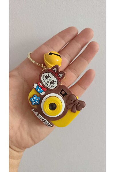 FAMEMUS ACCESSORY كاميرا Labubu نموذج صورة مضاءة سلسلة مفاتيح حقيبة زخرفة