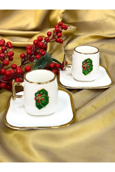 ACAR Leone 2-Person Coffee Cup Set - 110 ml Tkebt Yeşilkt