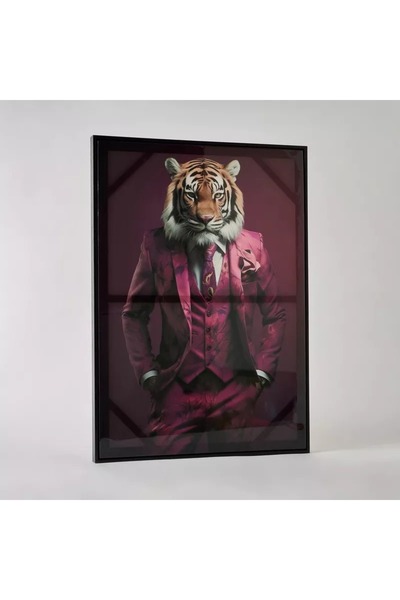 Home Box Ersel Tiger Framed High Gloss Picture - 50x70x2.5 cm
