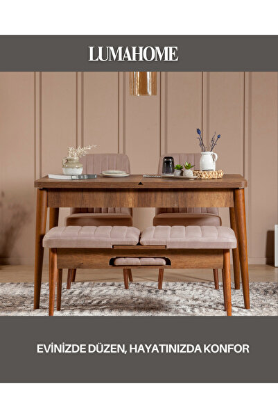 Luma Home Gordes Ceviz Mini Yemek Masası Takımı