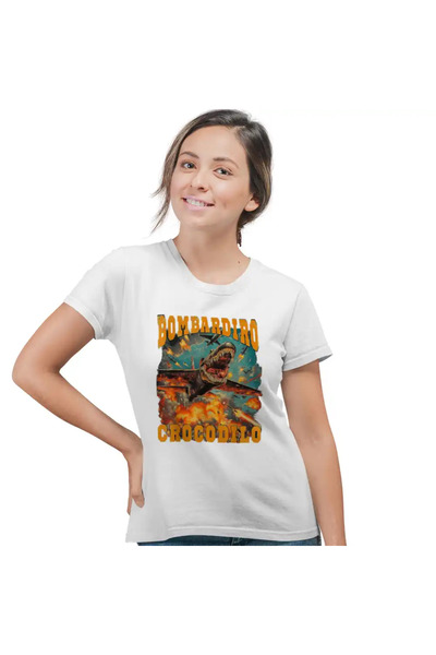 OEM Women's T-Shirt Brainrot Bombadiro Crocodile Airplane