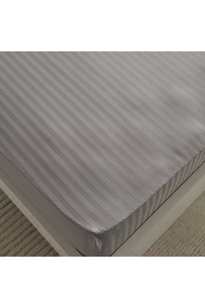 Home Box Hamilton Satin Stripe Olympic Queen Fitted Sheet - 160x200+36 cm