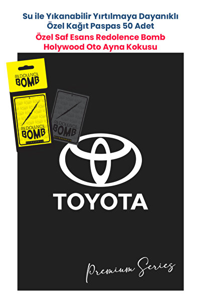 BALKAN AMBALAJ Suya Dayanıklı Toyota Oto Paspas Kağıdı Siyah 50 Adet - 35x50c...