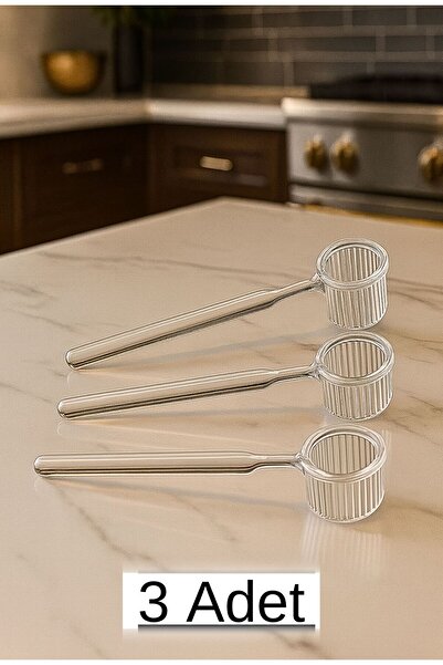 Kırmızı Beyaz Home 3 Adet Şeffaf Tasarımlı Mika Kahve ve Şeker Kaşığı