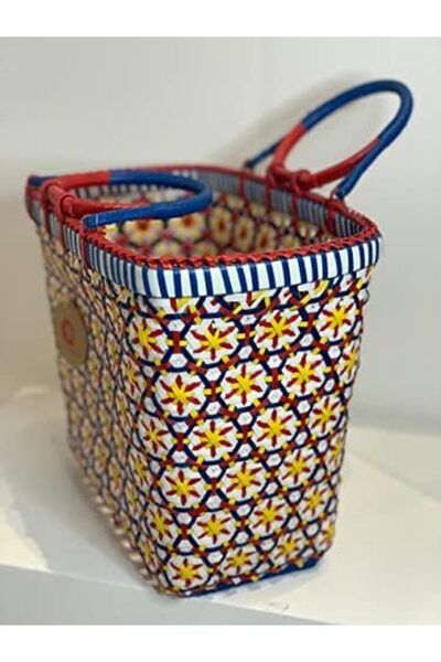 Generic Hand Weaved Rangola Basket (Green, Large)