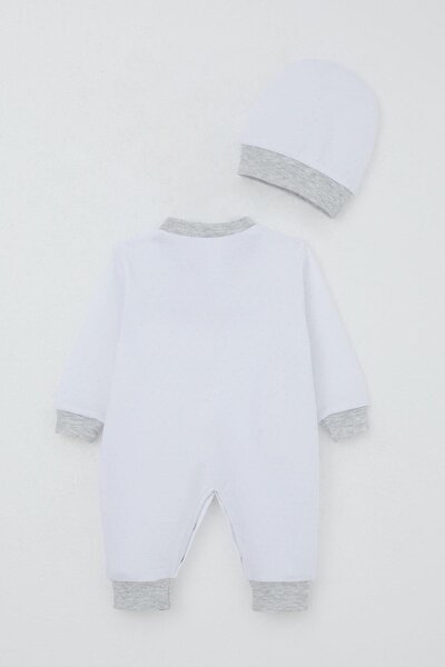 Breeze Baby Boy Jumpsuit Dot Patterned 0-6 Months, White