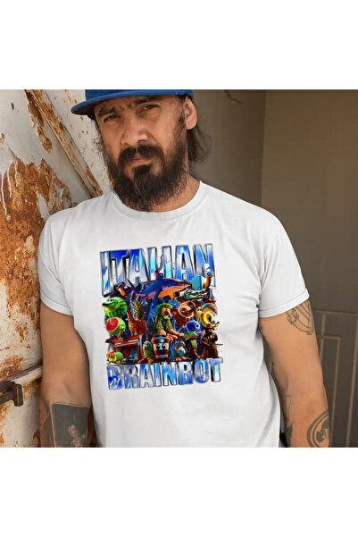OEM Men's T-Shirt Brainrot Italian Retro Meme Shark