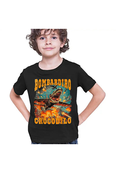 OEM Tricou Copii Baieti Brainrot Bombadiro Crocodilo Airplane