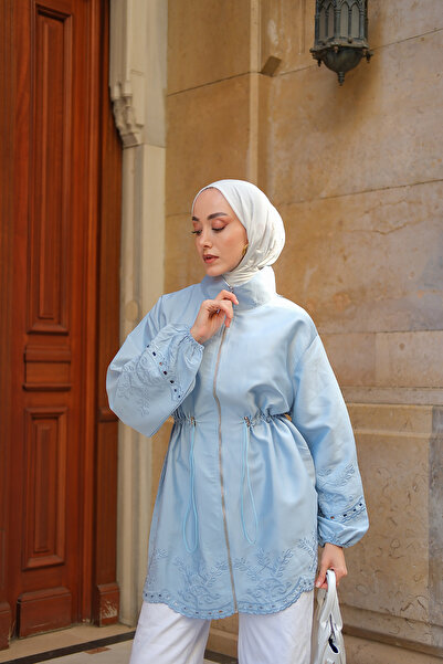 LOCCO Women's Embroidery Detailed Jacket Blue