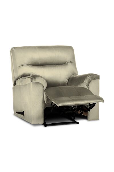 BACK COMFORT Cozy Cloud Velvet Rocking Swivel Recliner, Adjustable Back