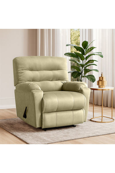 BACK COMFORT Bloom Rest Velvet Rocking Swivel Recliner, Adjustable Back