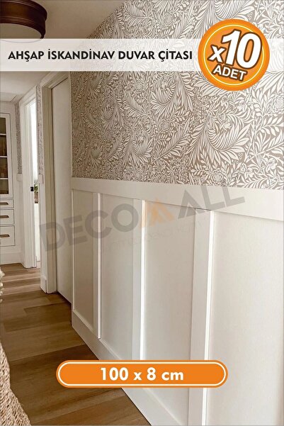 senavia farkınızı yansıtın SS Ahşap10 Adet 8 x 100 cm İskandinav Duvar Çitası...
