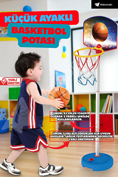 welcomein Ayaklı Küçük Boy Basketbol Potası Çocuk Aktivite Spor Oyuncak Baske...