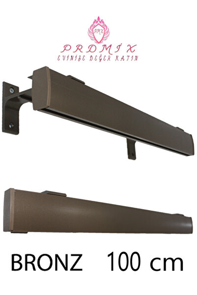 PERDE Mix 100 CM BRONZ VİP Dekoratif Perde Ray Kornişi Alüminyum Ayaklı Tek K...