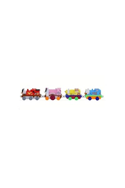 OEM Set of 4 metal locomotives with magnet, Mickey Mouse type, multicolor