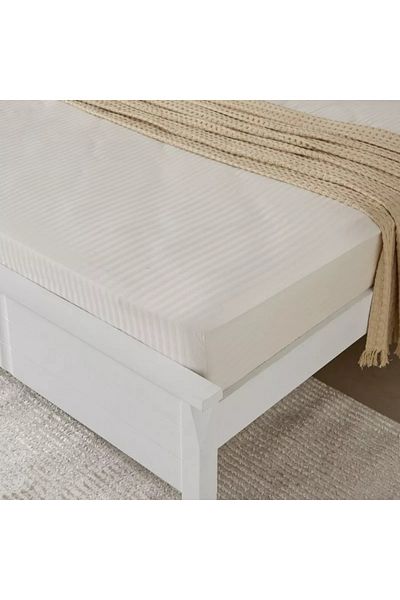 Home Box Hamilton Stripe Satin Cotton King Fitted Sheet - 180x210+36 cm