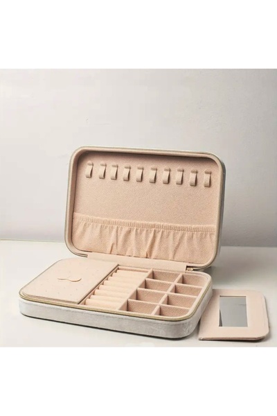 newnet Velvet Jewelry Box - Large Capacity Custom Jewelry Box with Zipper for Earrings Necklaces