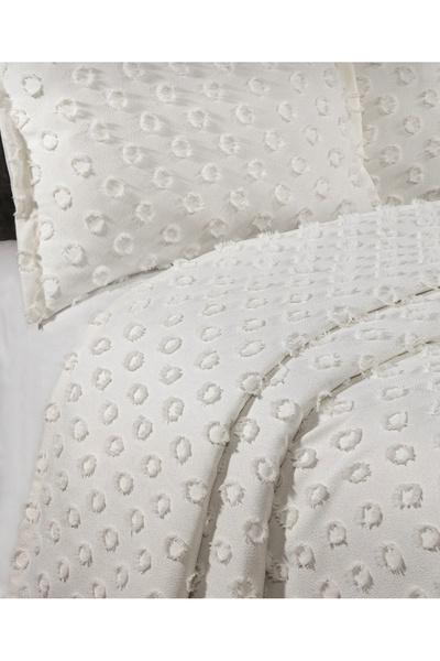 COTTON FİELD Hare Çift Kişilik Yatak Örtüsü Ekru