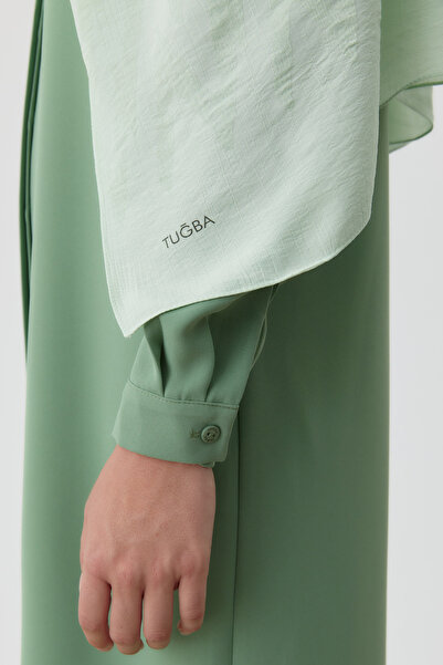 Tuğba Zikzak Desenli Jakar Şal - Mint