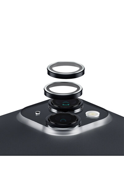 Panzer Glass Hoops iPhone 15 | 15 Plus Siyah Kamera Lens Koruyucu
