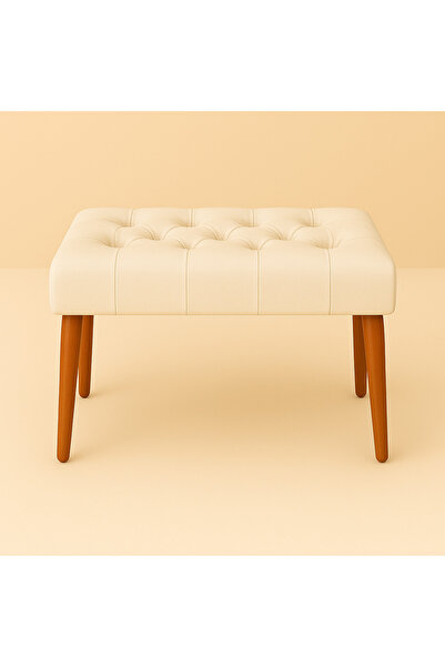 Kahraman Mobilya Aksesuarları Karmen Bench Puf - Krem