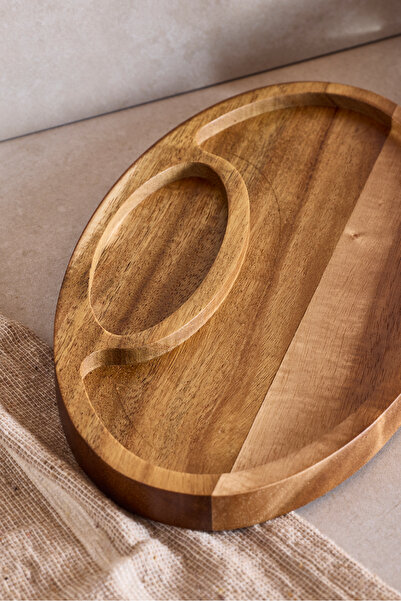 Perotti Acacia Compartment Oval Presentation Plate 25X14 cm