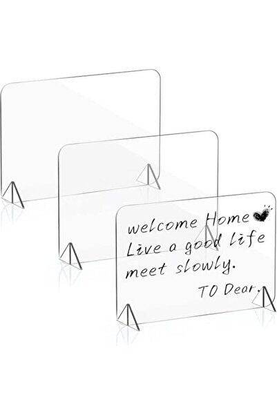 Slasa Small Transparent Acrylic Dry-Erase Board 15×10 cm by - Pack of 3