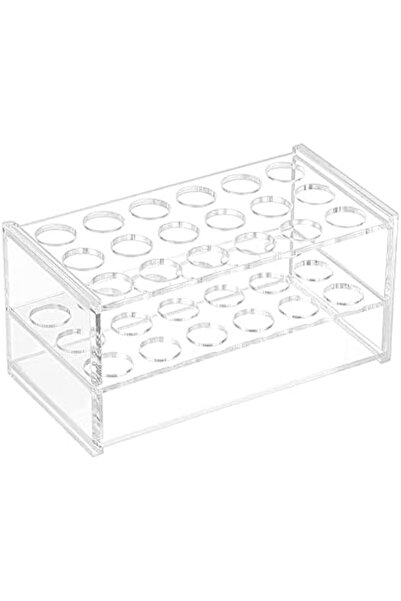 Slasa حامل أنابيب اختبار أكريليك شفاف بـ 18 مقبسًا (14 × 7 × 7 سم) - حامل أنا...