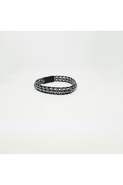 EleganTrend Hematite Stone Black Men's Bracelet