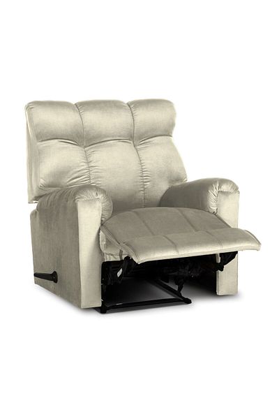 BACK COMFORT Prime Velvet Rocking Swivel Recliner,Adjustable Back& Footres