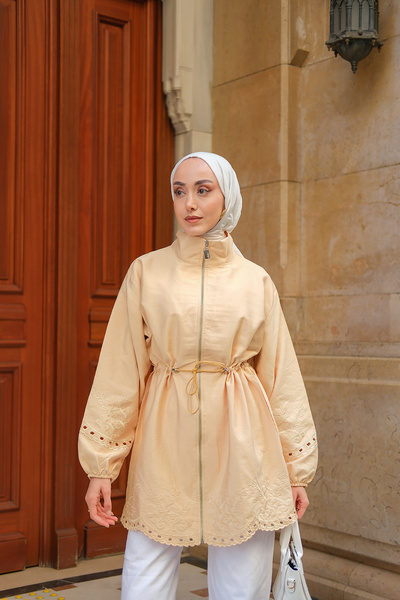 LOCCO Women's Embroidery Detailed Jacket Yellow