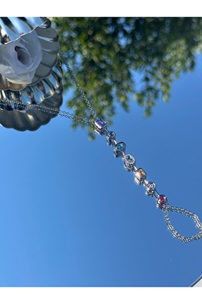 onse مجوهرات شاهمران شوبينغ من الفولاذ المقاوم للصدأ باللون الفضي مع أحجار كر...