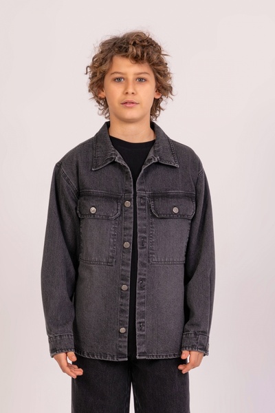 DMB BOYS & GIRLS Çaren Kids- Men's Denim Shirt / Jacket- Boy's Buttoned Denim Shirt Jacket