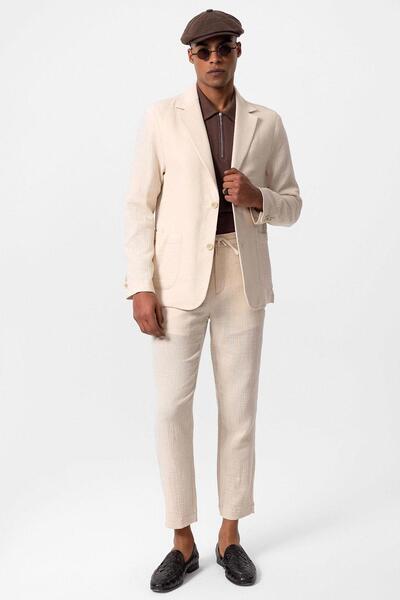 Antioch Ecru Unlined Men's Blazer Jacket with Pocket