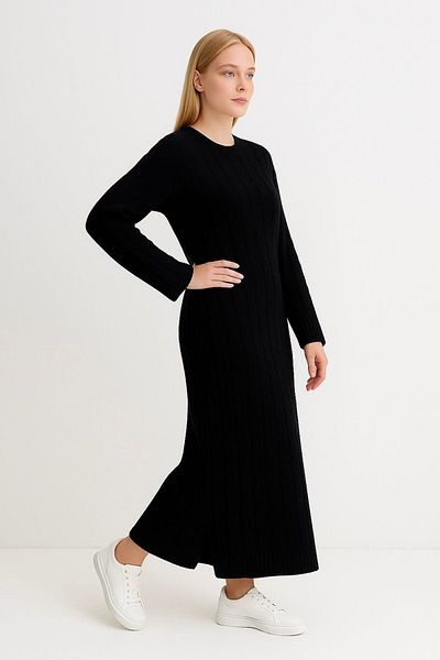 The Velavois Women's Knitted Patterned Knitwear Dress