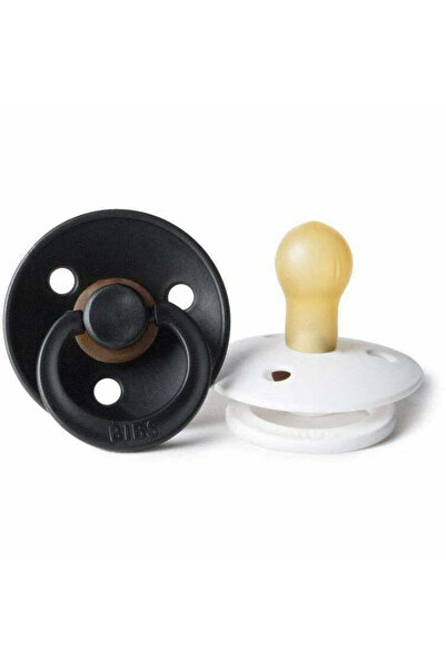 Frigg BIBS USA - 0-6 Months Natural Rubber Pacifier 2 Pack - Black/White