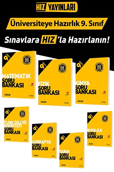 Hız Yayınları 9. Sınıf Tüm Dersler Soru Bankası Seti 2025-2026