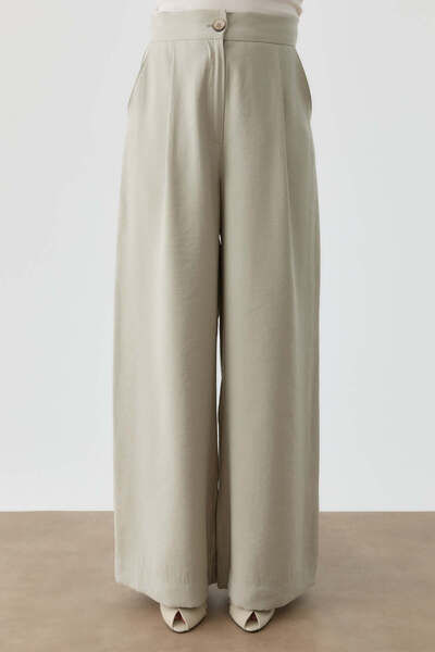 Tuğba Pileli Pantolon - Açık Yeşil