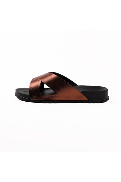 Onda Galaxy -x- Comfortable, Light Weight & Stylish Slide Slipper for Women Black & Brick