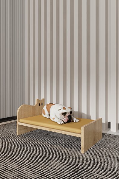 Mercie AVİ Ahşap Kedi - Köpek Yatağı - SÜNGERLİ - S.MEŞE