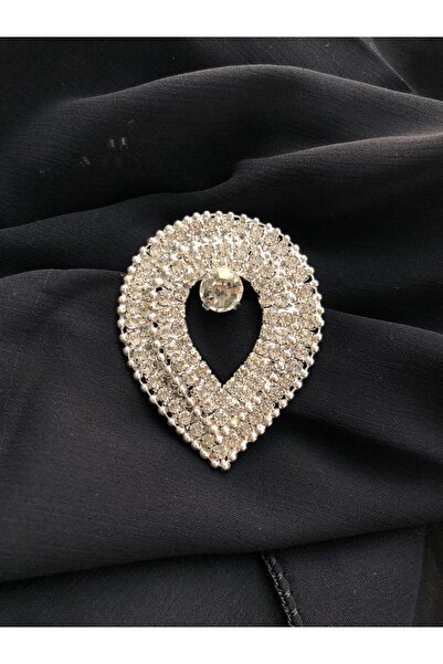 CHANCE GİFT Kadın Taşlı Damla Broş Işıltılı Kristal Tasarım Abiye ve Günlük Kıyafet Aksesuarı