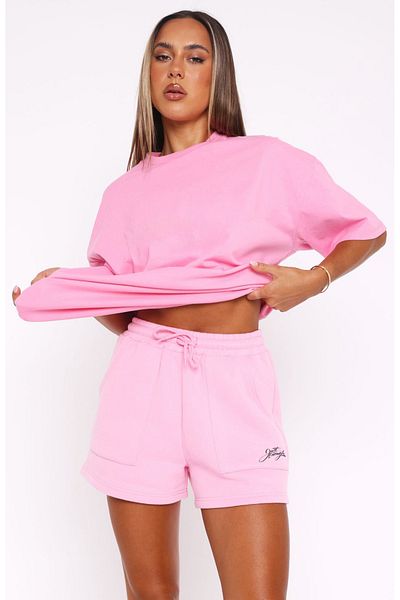 The Champ Clothing Women's Comfortable Pocket Shorts – Elastic Waist Just Enough Written Basic