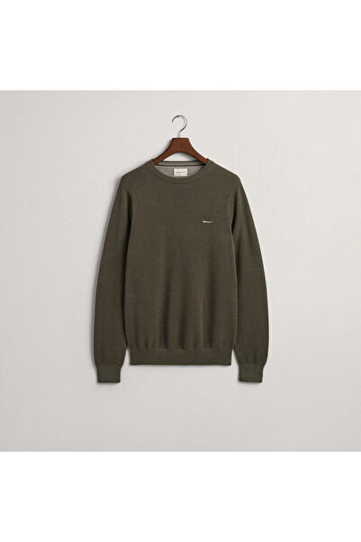 Gant Erkek Yeşil Regular Fit Bisiklet Yaka Kazak