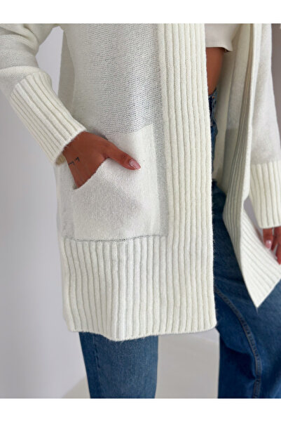 fiolin Long Sleeve Pocket Casual Knitwear Cardigan