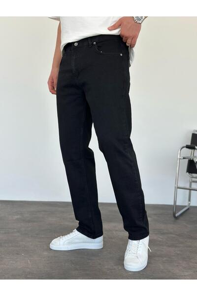 KağanKY Blugi negri material elastic Regular Fit